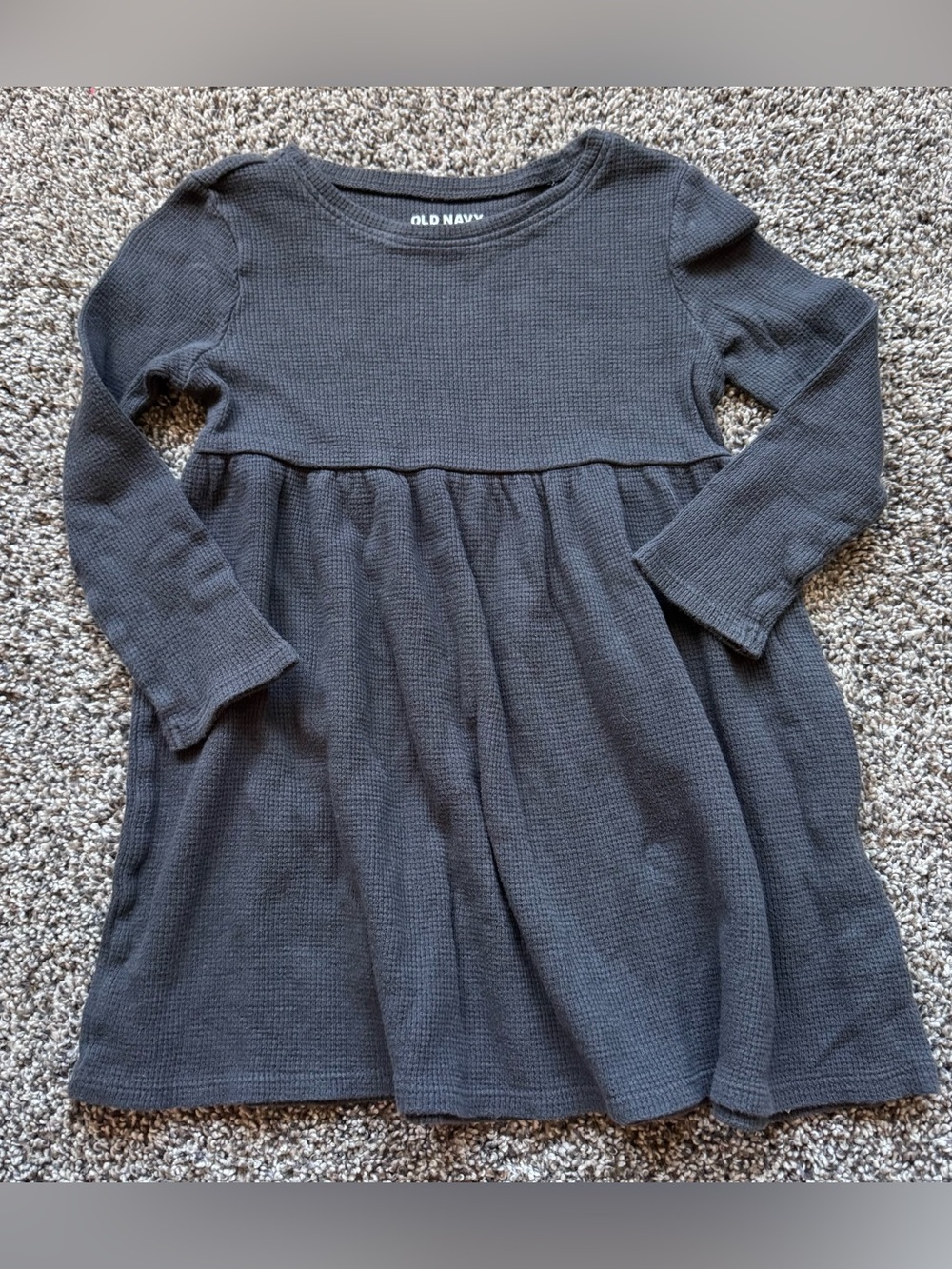Old Navy Girls' Charcoal Gray Long-Sleeve Knit Dress